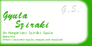gyula sziraki business card